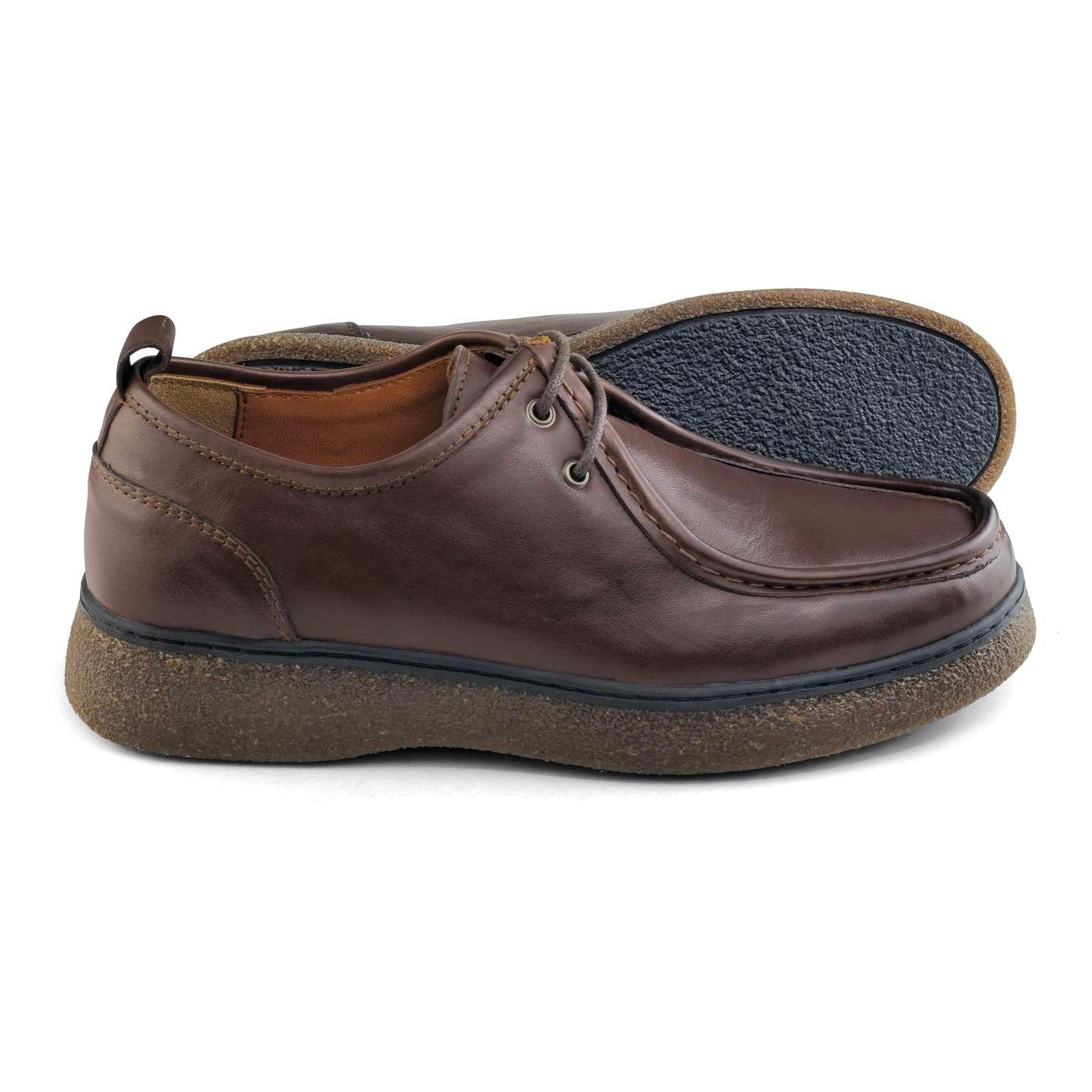 067 Chaussures Homme  en cuir marron