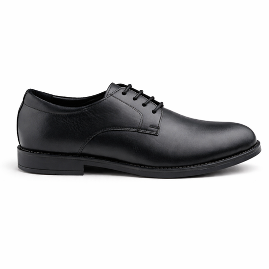 07 chaussure Richelieu confortable homme en cuir noir/marrron