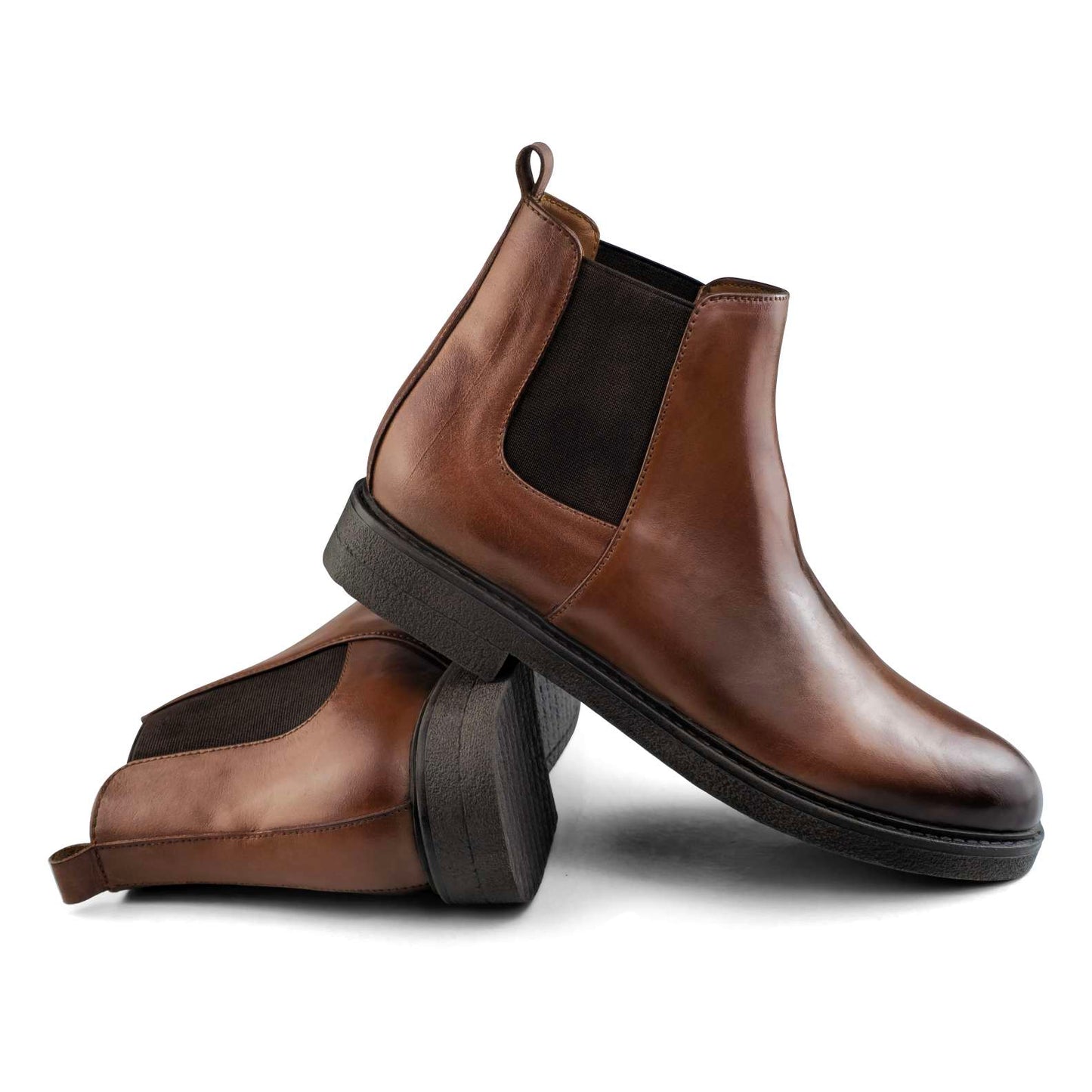 0312  BOTTINE EN CUIR homme tabac