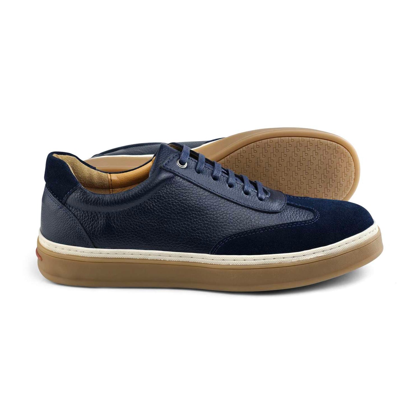 0235 Chaussure Sneaker Homme en cuir  bleumarin