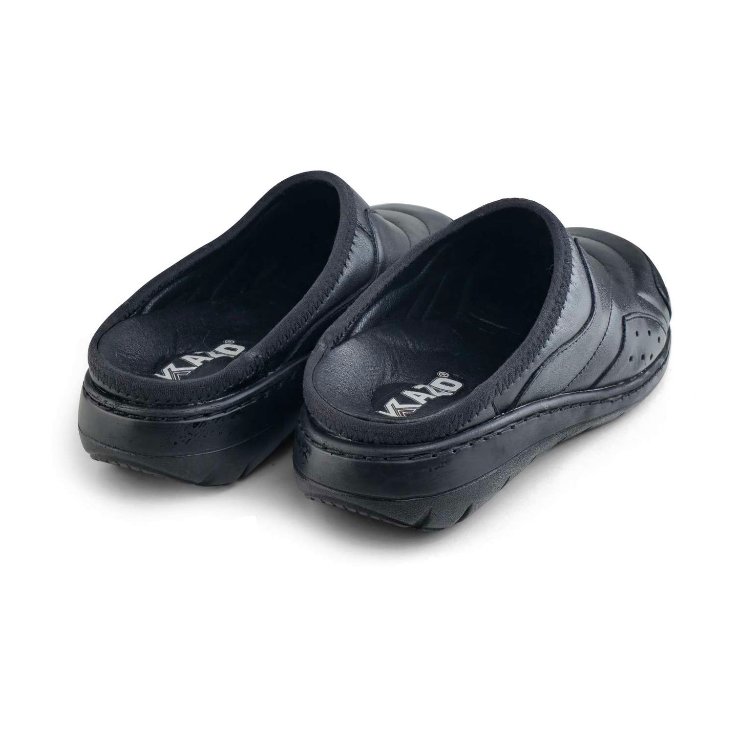 0501 sabot confort en cuir  femme noir