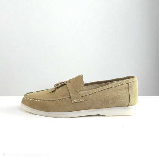 0116 chaussure Femme en cuir daim biege